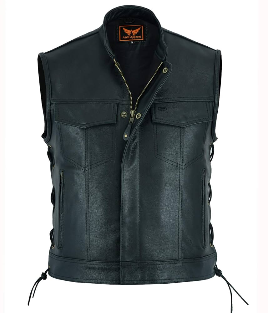 ジャケット・アウター RIDERS SYNTHETIC LEATHER VEST JACKET Men's Biker Rocker Rider Motorcycle Motorbike Cafe Racer